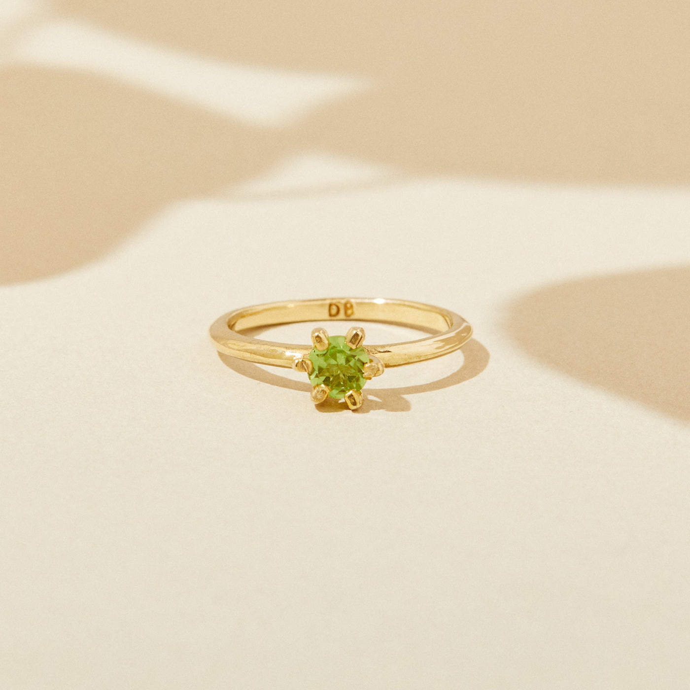 August Birthstone Ring with Peridot