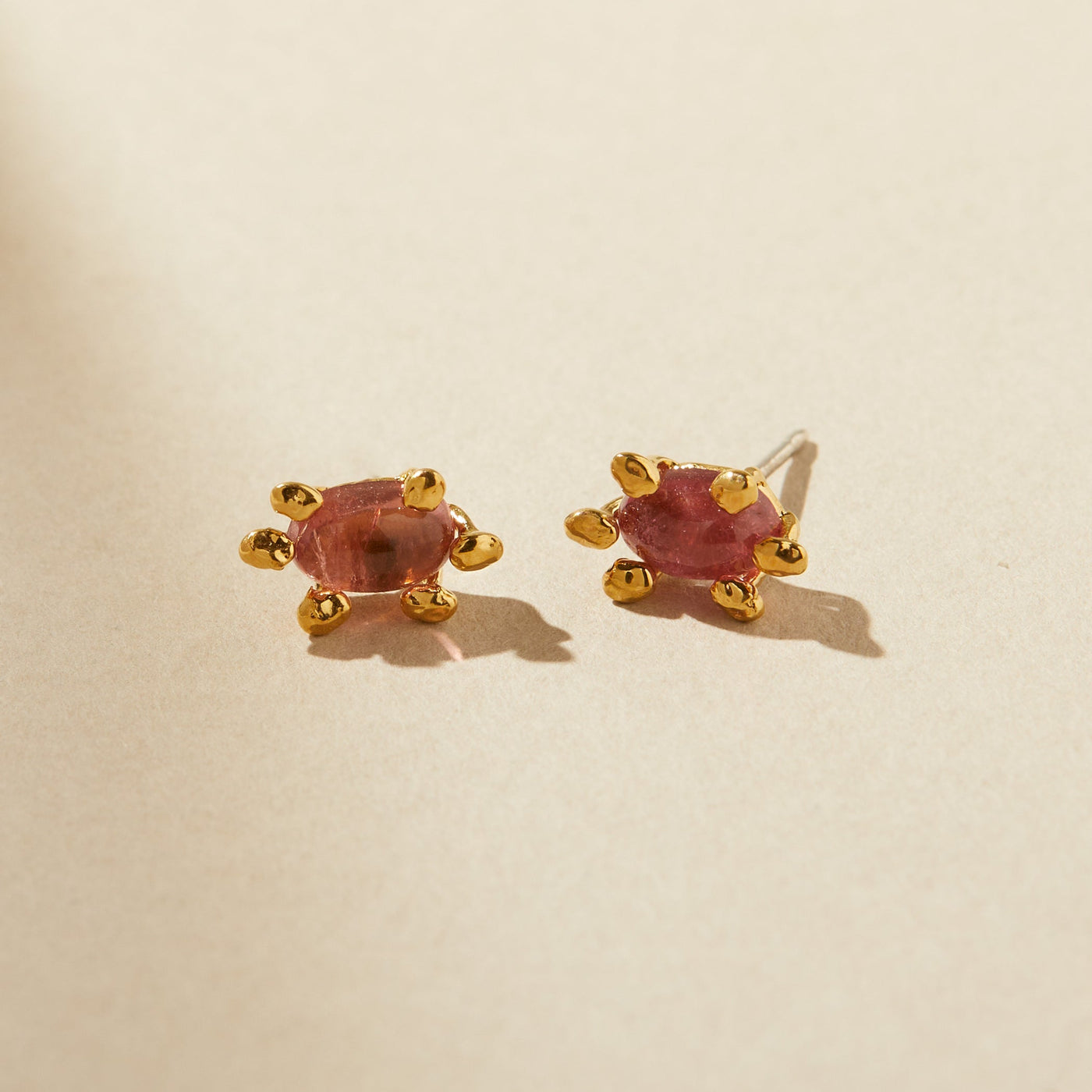 Aster Earrings with Pink Tourmaline