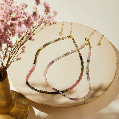 Rainbow Fluorite Beaded Necklace