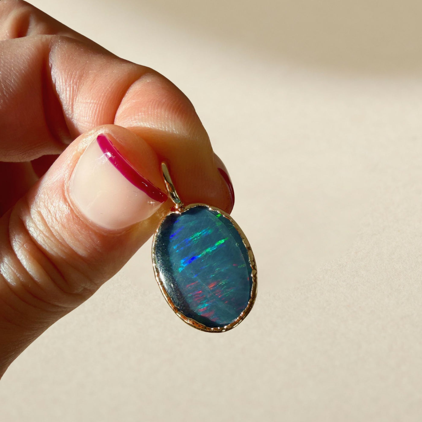 Midnight Fire Opal Pendant SS01