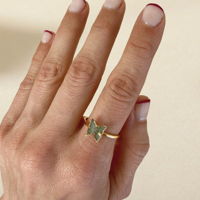 Blue Tourmaline Butterfly Ring - Size 8 - SS01