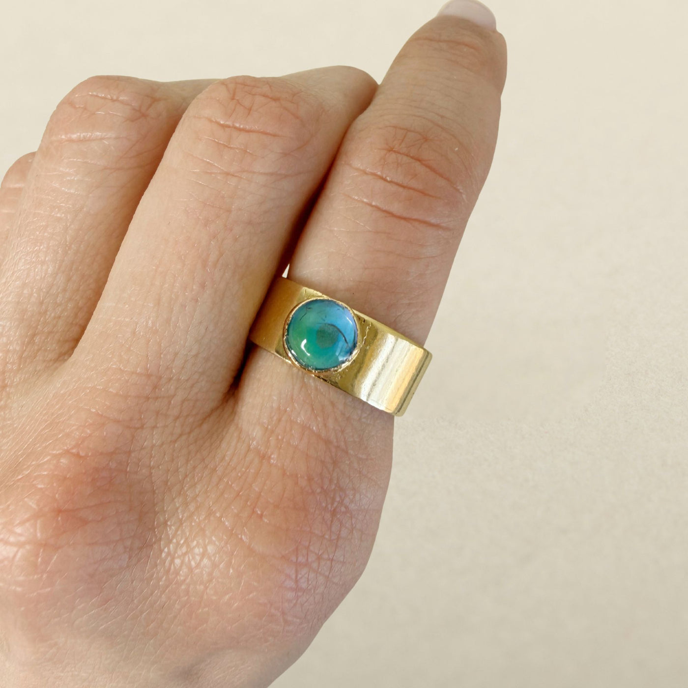 Cigar Band Mood Ring - Size 8 - SS01