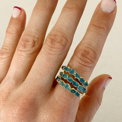 Aquamarine Whisper Ring - Multiple Sizes - SS01