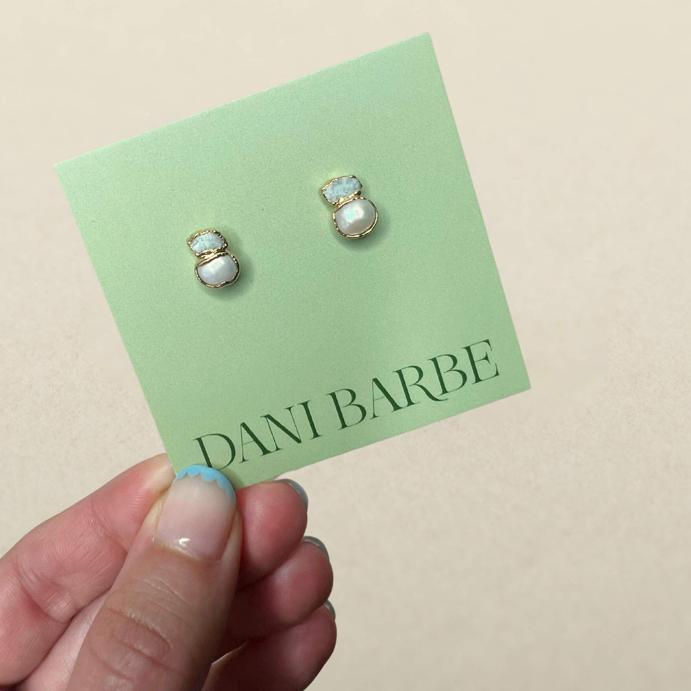 Pearl and Amazonite Studs SS01