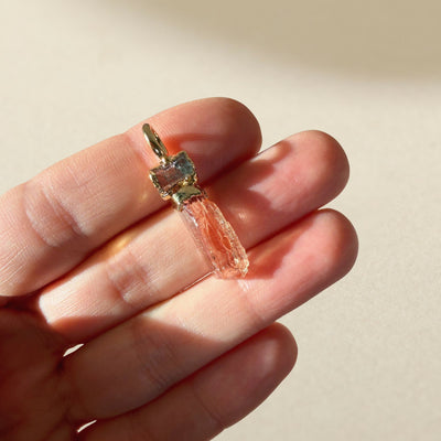 Imperial Topaz and Tourmaline Pendant SS01