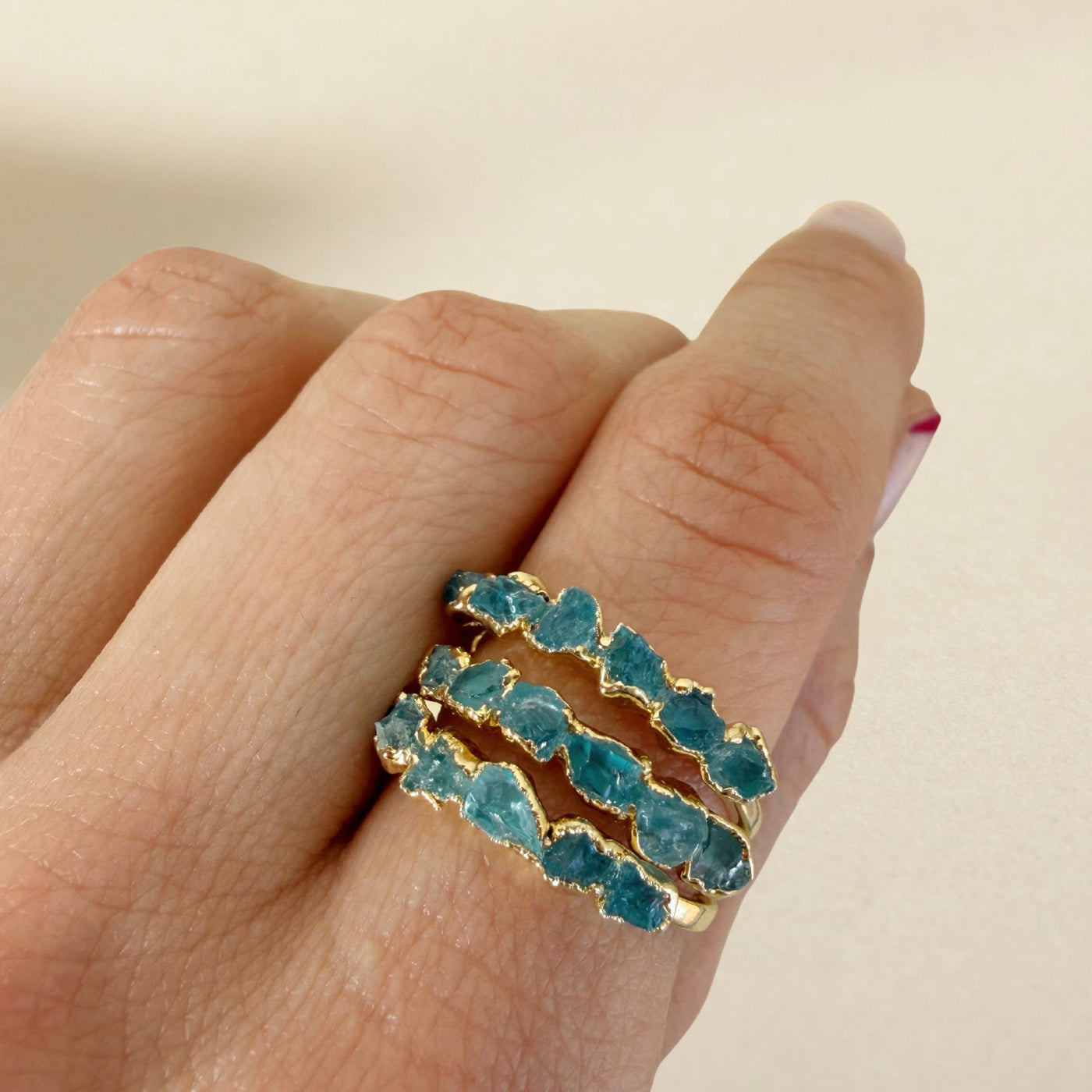Aquamarine Whisper Ring - Multiple Sizes - SS01