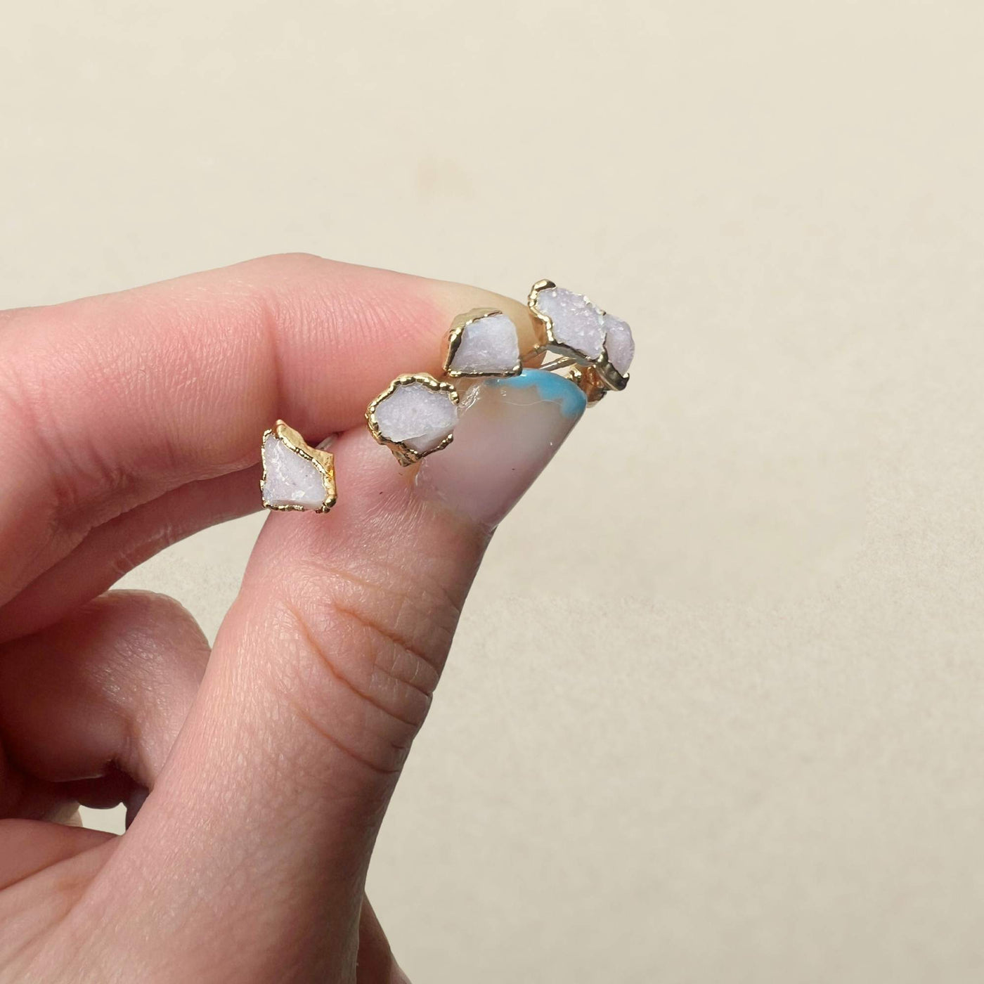 Rough Pink Opal Studs SS01