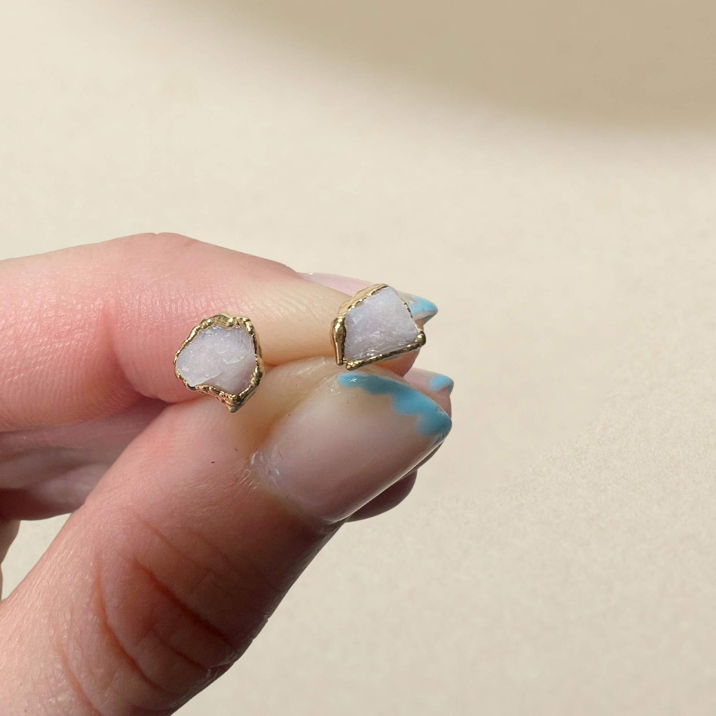 Rough Pink Opal Studs SS01