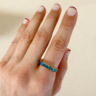 Blue Opal Ring - Size 9.5 - SS01