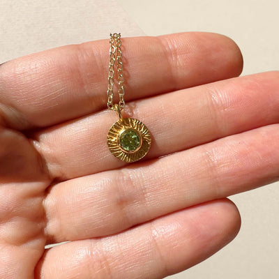 Peridot Coin Necklace SS01