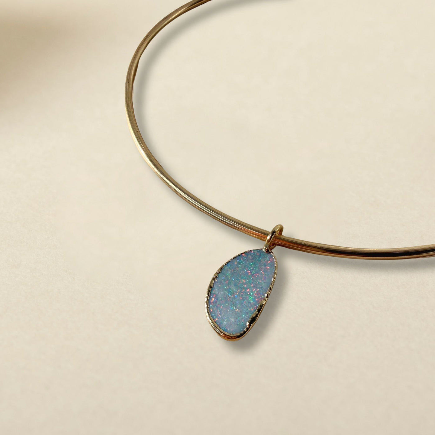 Blue Fire Boulder Opal Pendant SS01