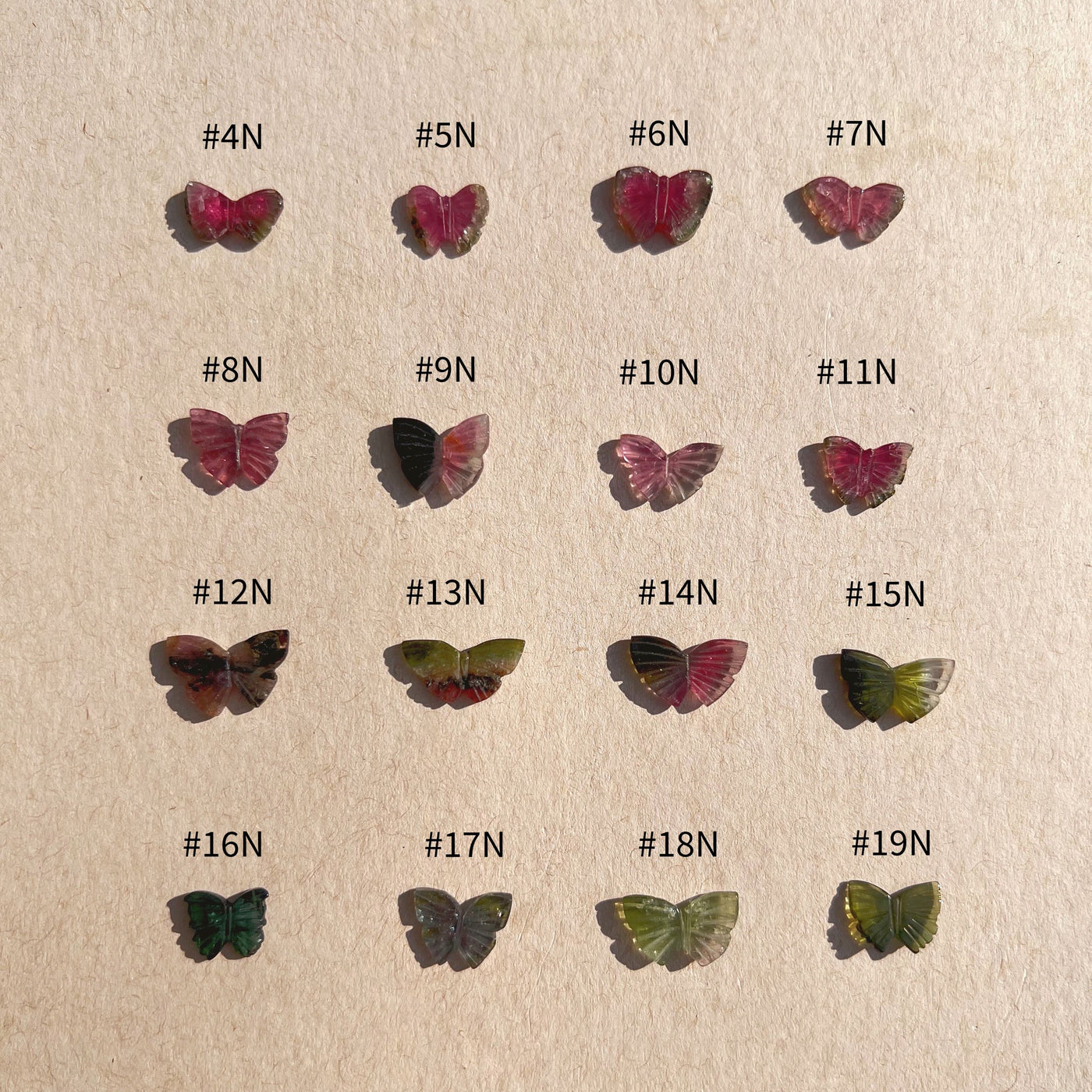 Watermelon Tourmaline Butterfly Ring