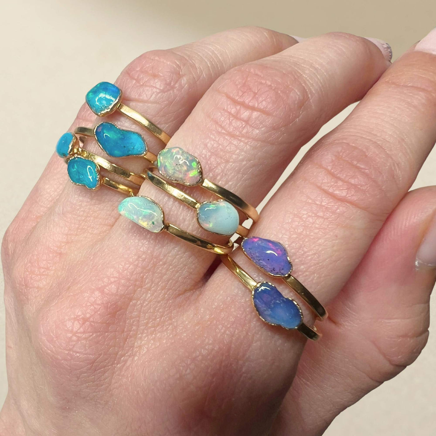 Purple Opal Solitaire Ring - Multiple Sizes - SS01