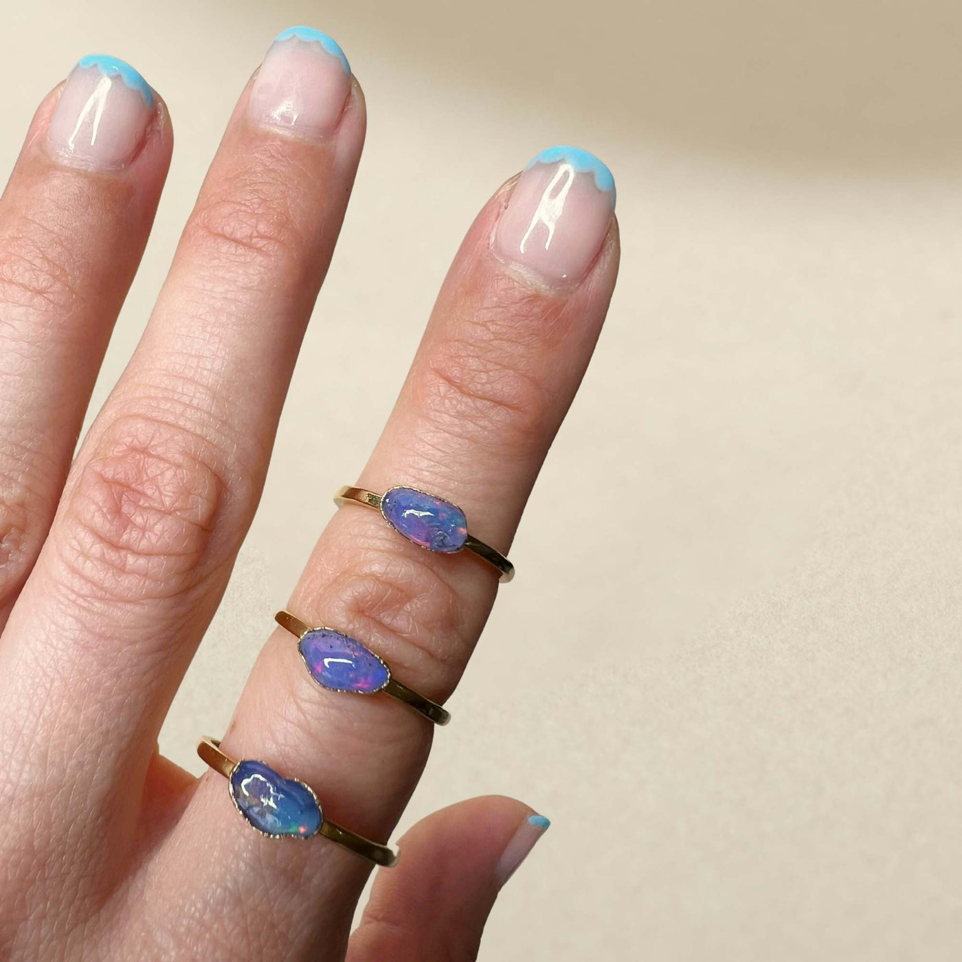 Purple Opal Solitaire Ring - Multiple Sizes - SS01