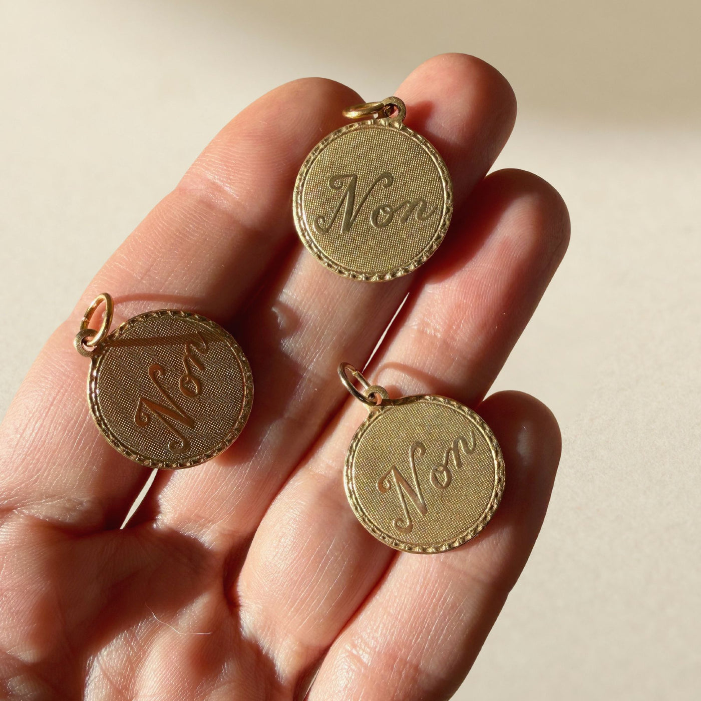 Vintage “Non” Brass Pendant SS01