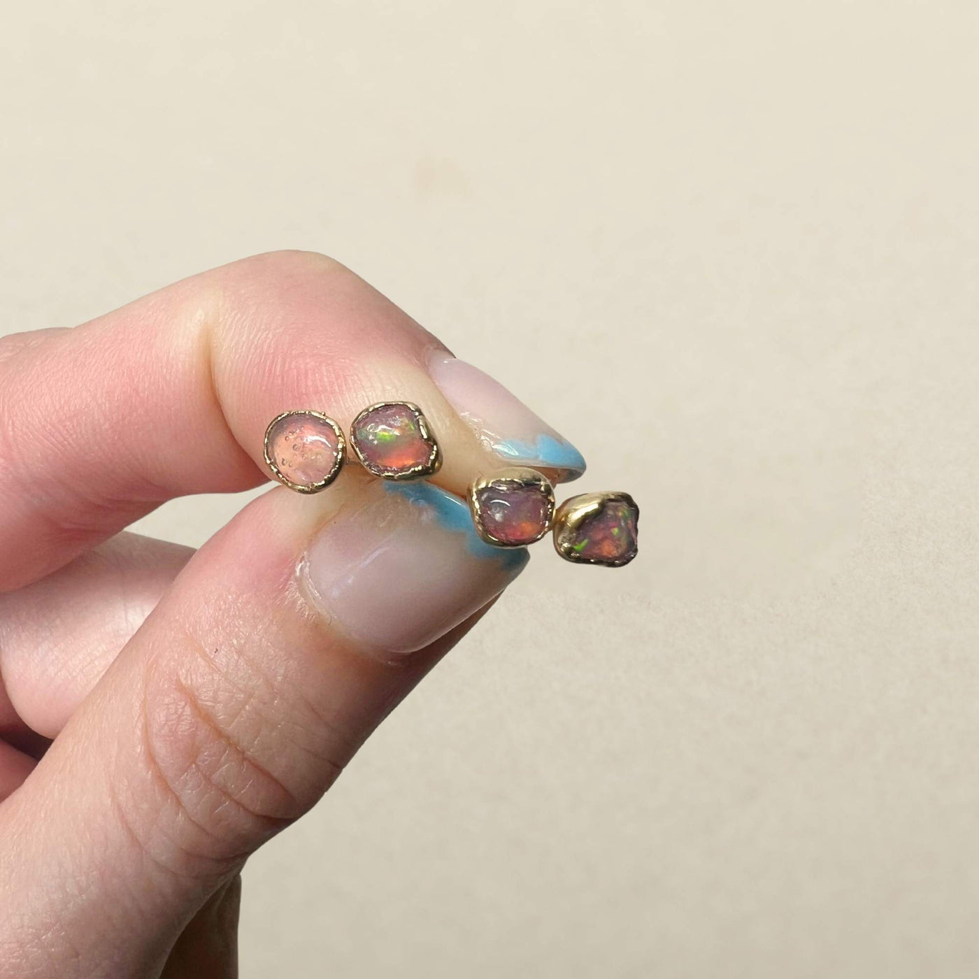 Tiny Pink Opal Studs SS01