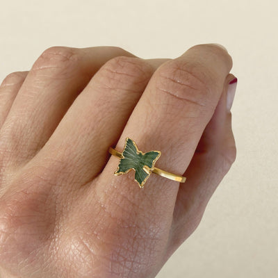 Blue Tourmaline Butterfly Ring - Size 8 - SS01