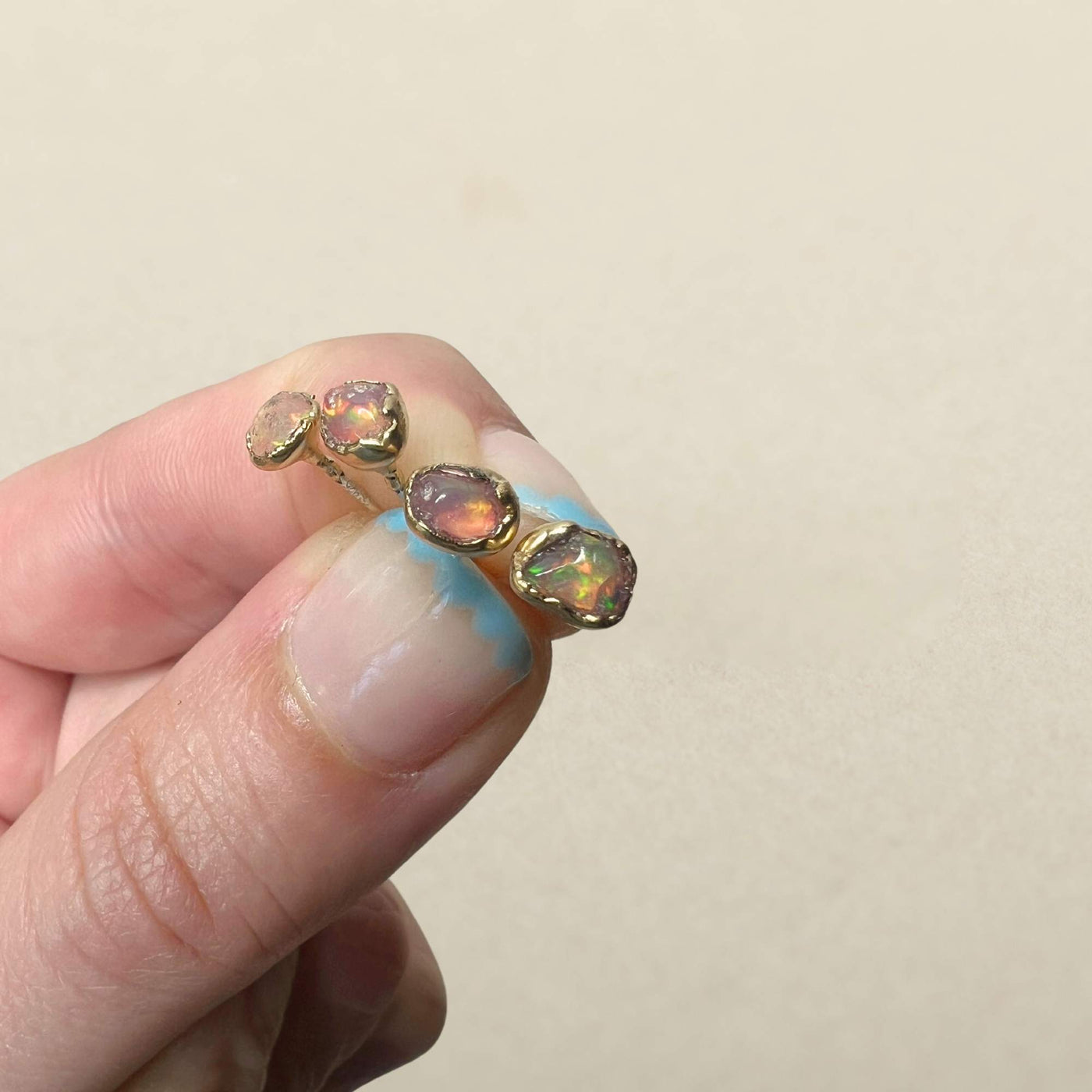 Tiny Pink Opal Studs SS01