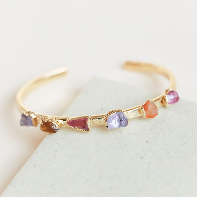 Amethyst, Carnelian, Pink Tourmaline Cuff - Archive Collection