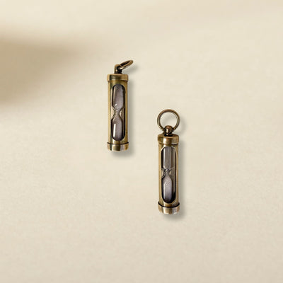 Vintage Brass Hourglass Pendant SS01