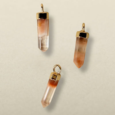 Tangerine Quartz Point Pendant SS01