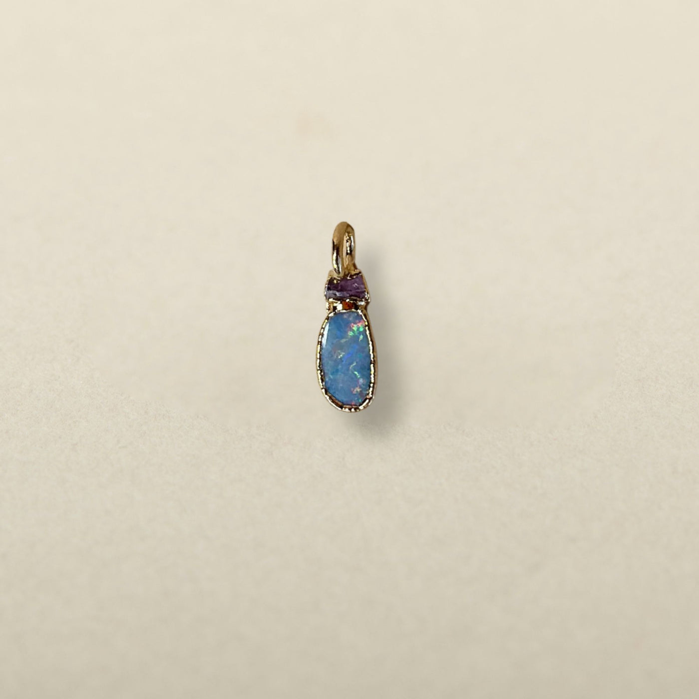Daybreak Rose de France and Opal Pendant SS01