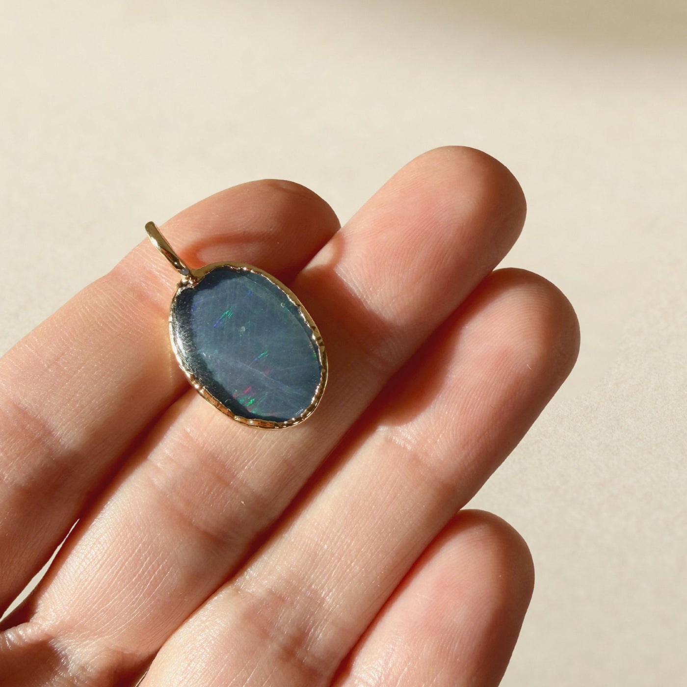 Midnight Fire Opal Pendant SS01