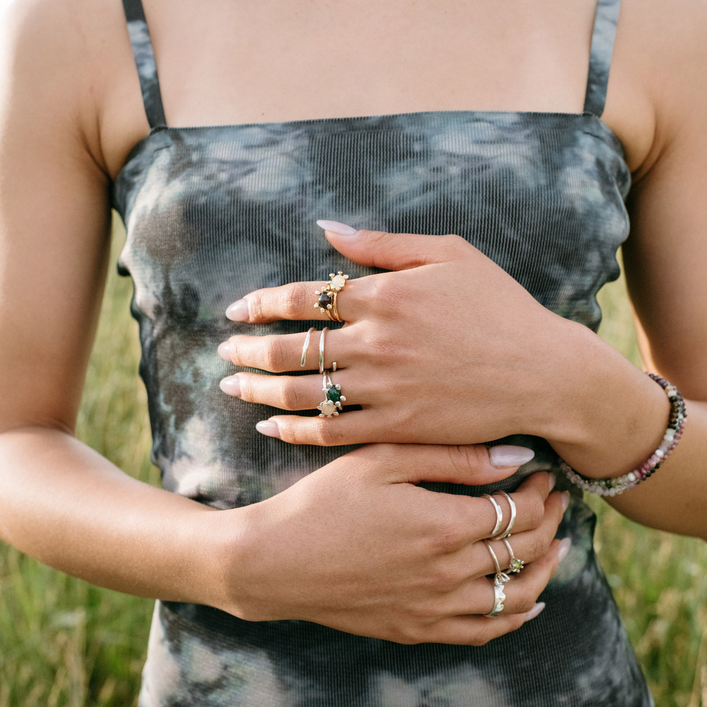 Black Opal Gemstone Ring