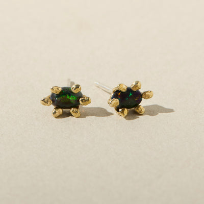 Black Opal Studs