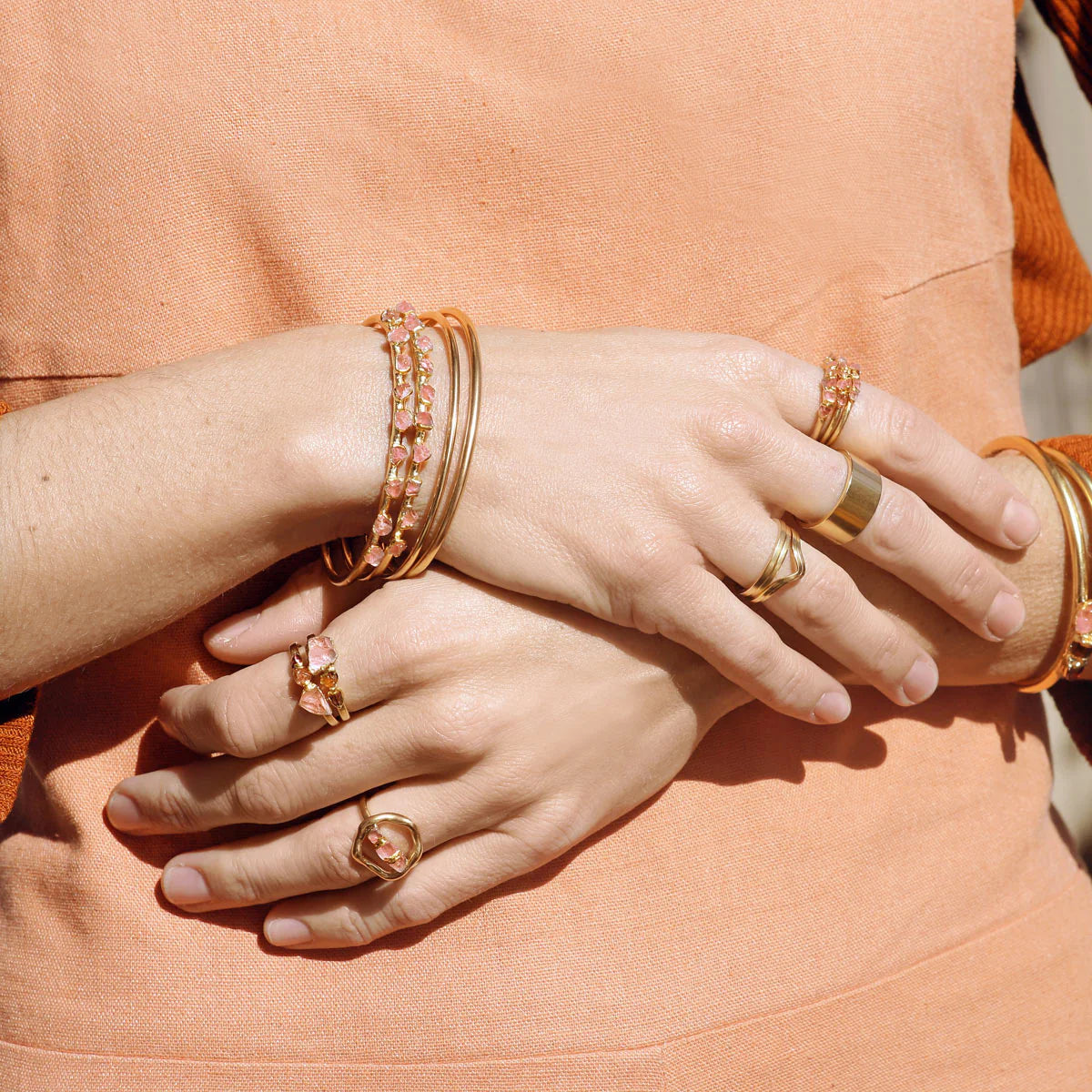 Rose Quartz Whisper Cuff - Archive Collection