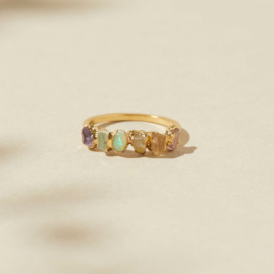 Desert Inspired Ring with Raw Crystal Gemstones