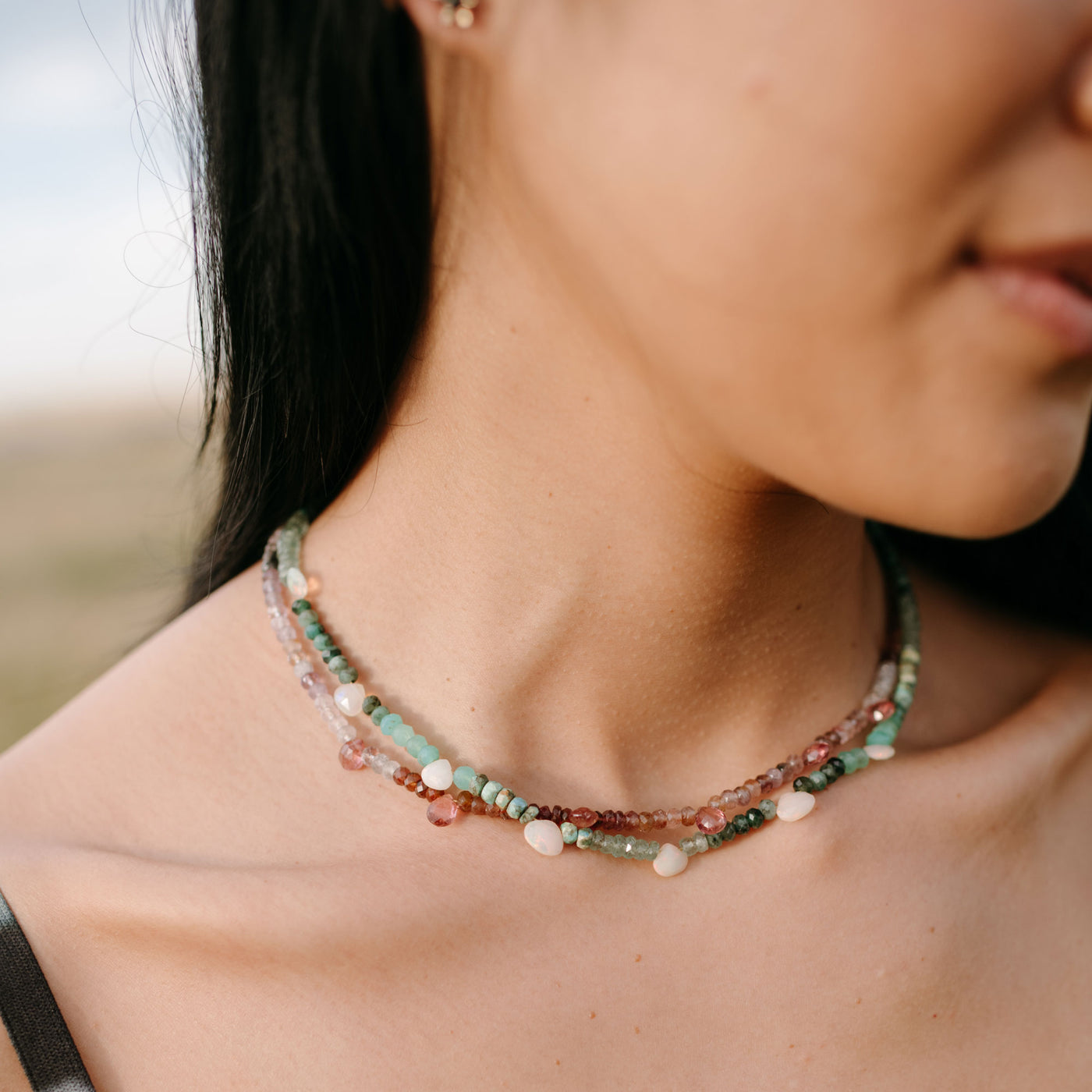 Green Kyanite Beaded Necklace