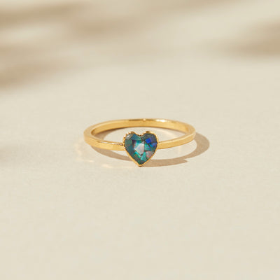 Heart shape opal ring