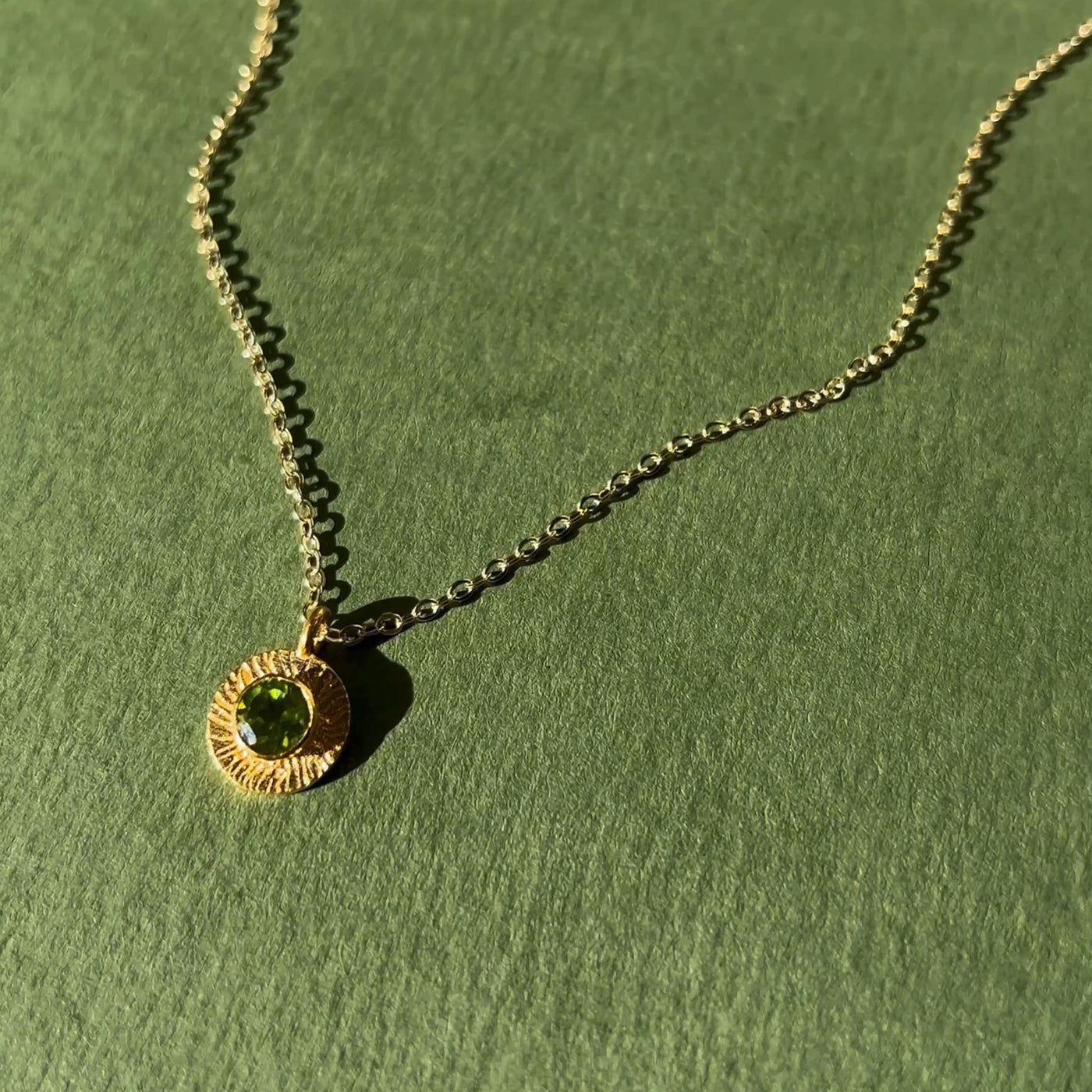 Peridot Coin Necklace