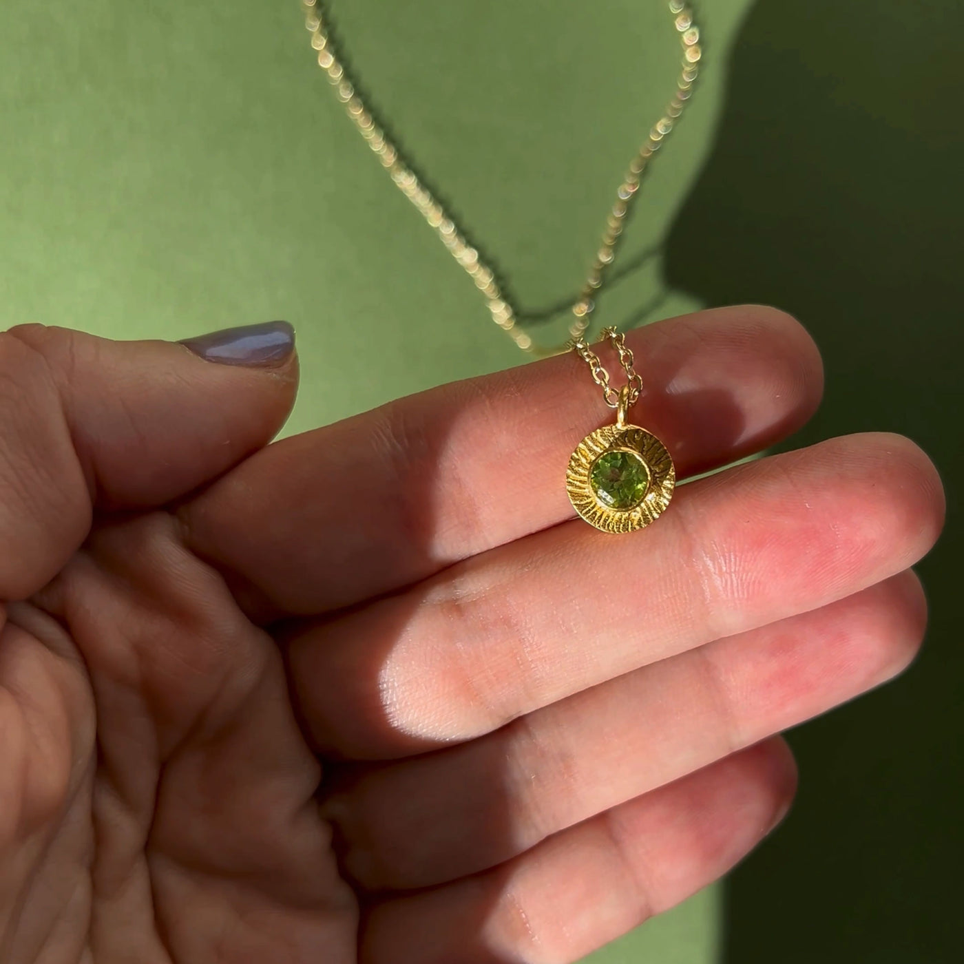 Peridot Coin Necklace