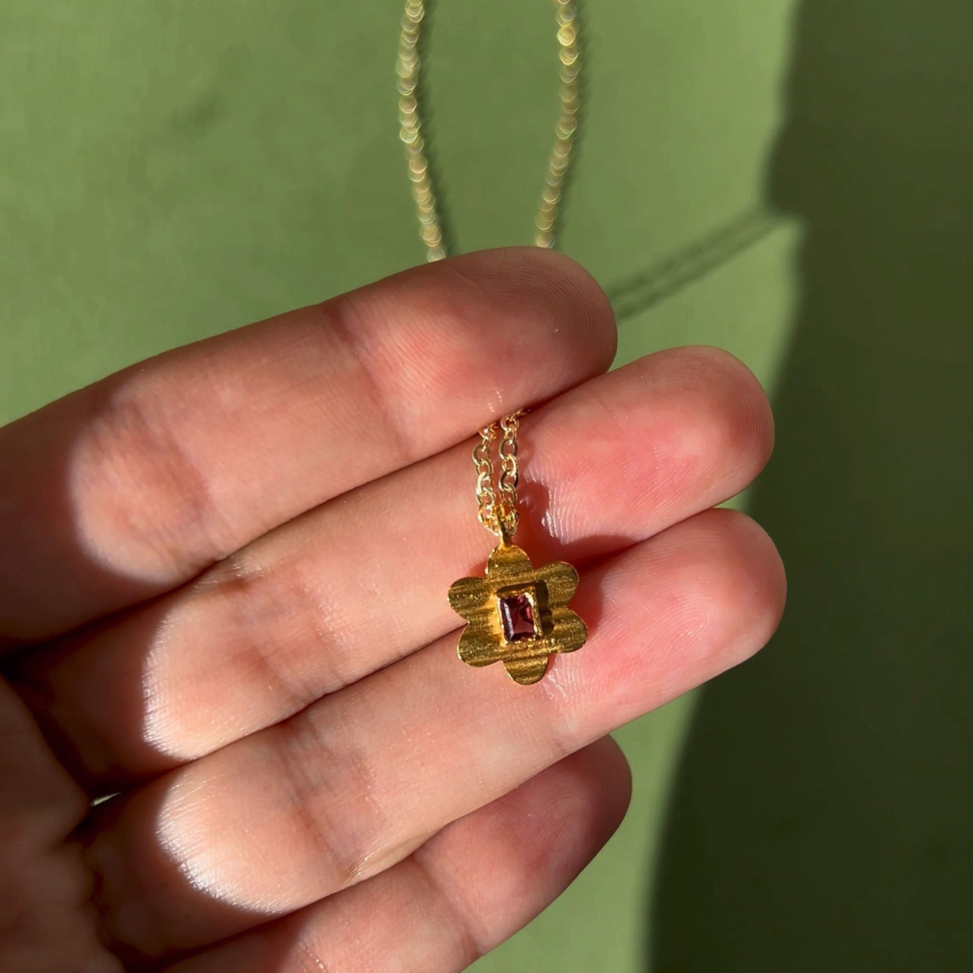 Pink Tourmaline Blossom Necklace