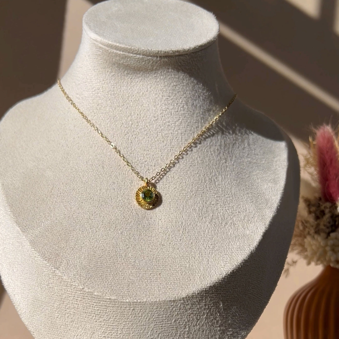 Peridot Coin Necklace