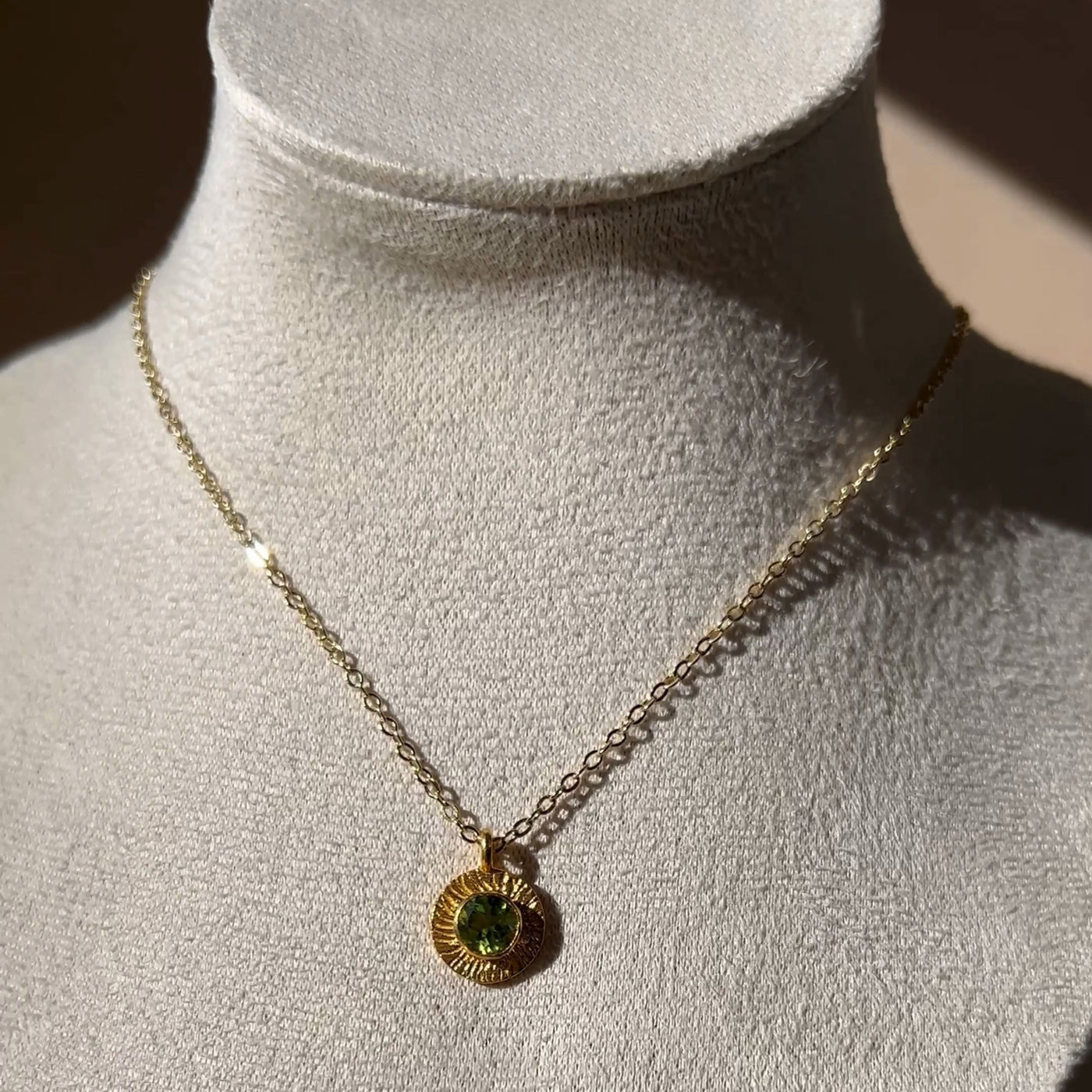 Peridot Coin Necklace