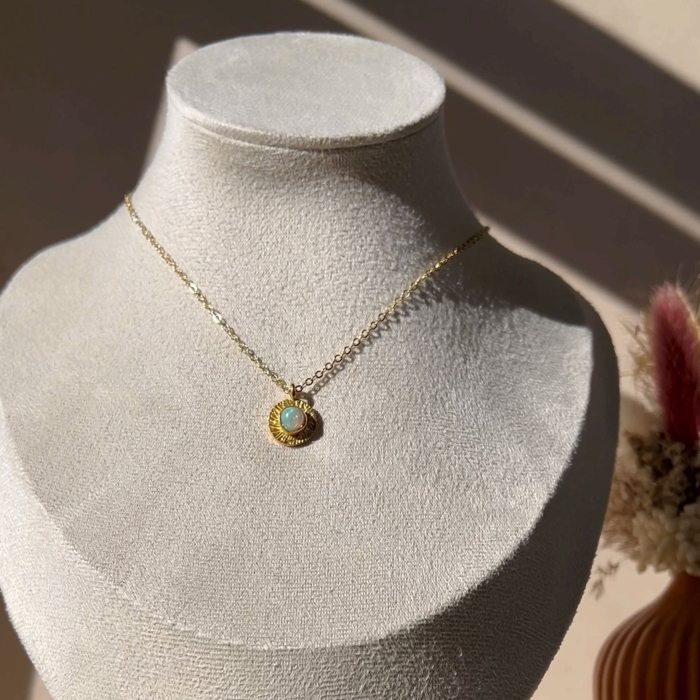 Opal Coin Necklace