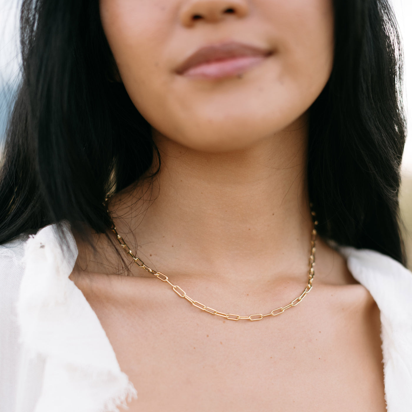 Paperclip Layering Chain in Gold Fill