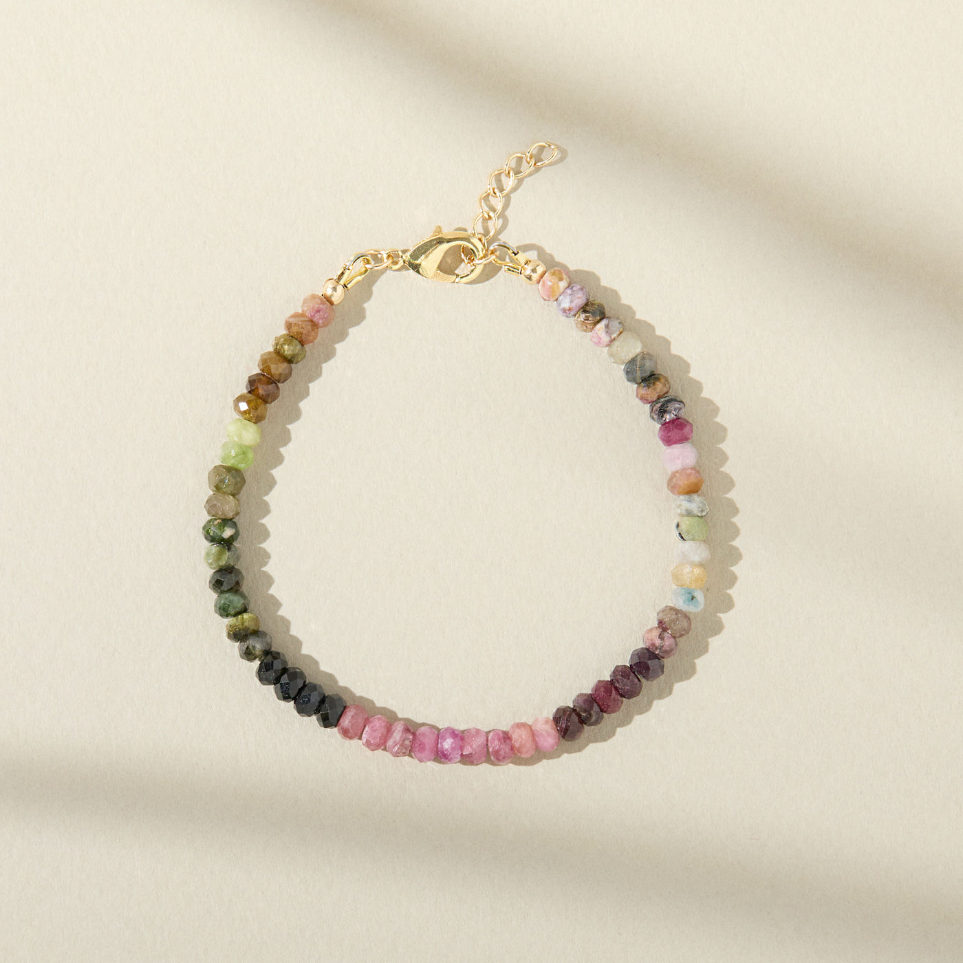 Rainbow Tourmaline Beaded Bracelet