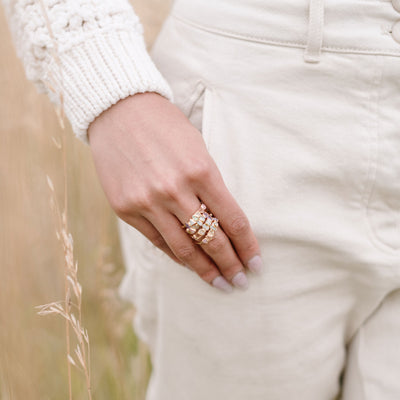 Raw Gemstone Pastel Ring Inspired by Desert Tones
