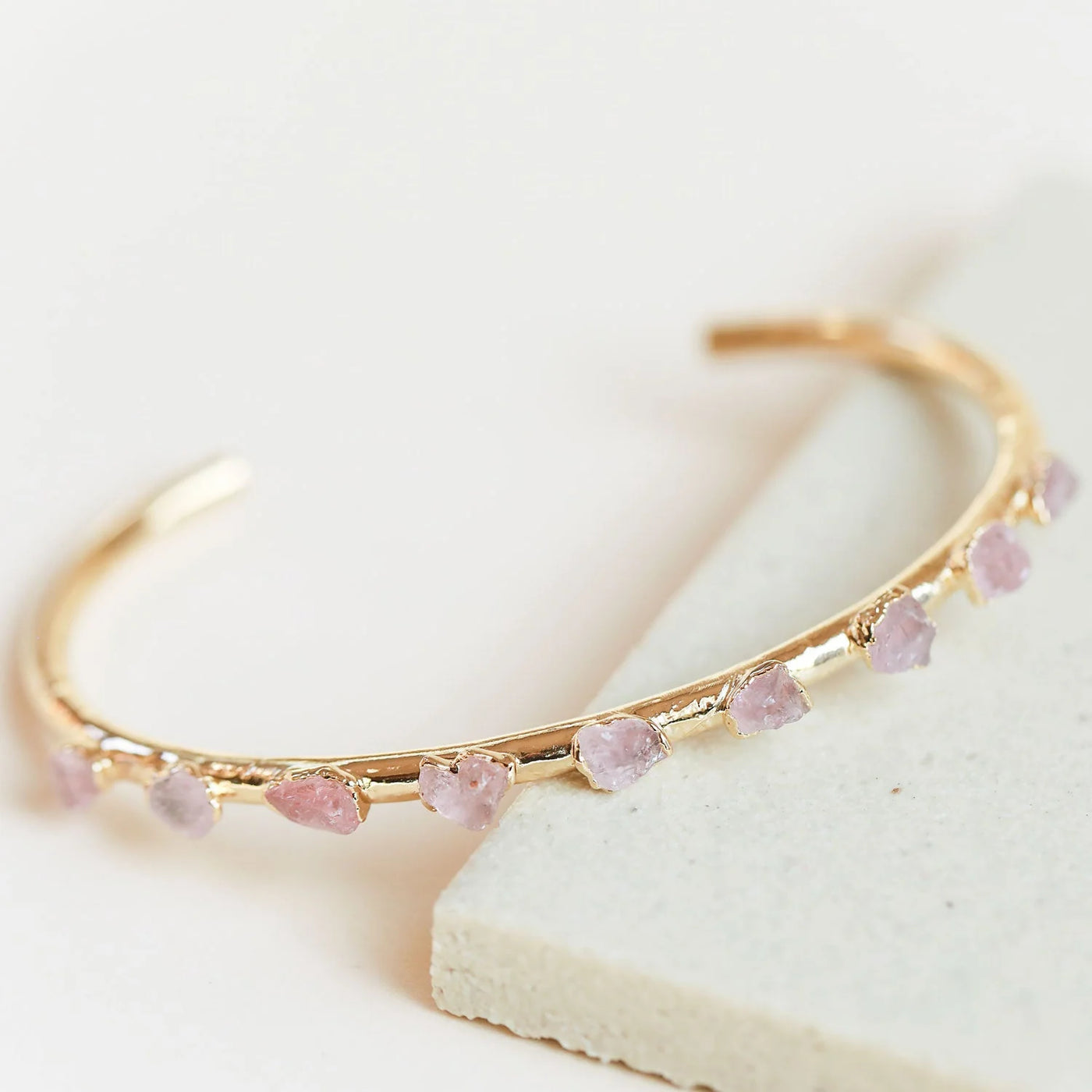 Rose Quartz Whisper Cuff - Archive Collection