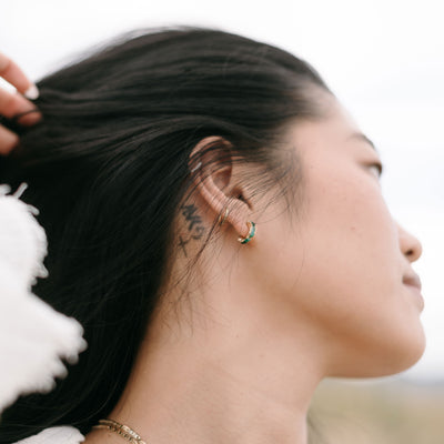 Real Emerald Hoop Earrings