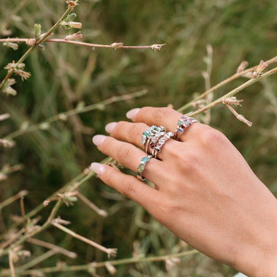 Silver Raw Stone Jewelry Custom