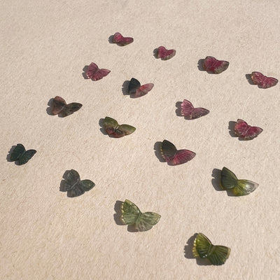 Watermelon Tourmaline Butterfly Necklace