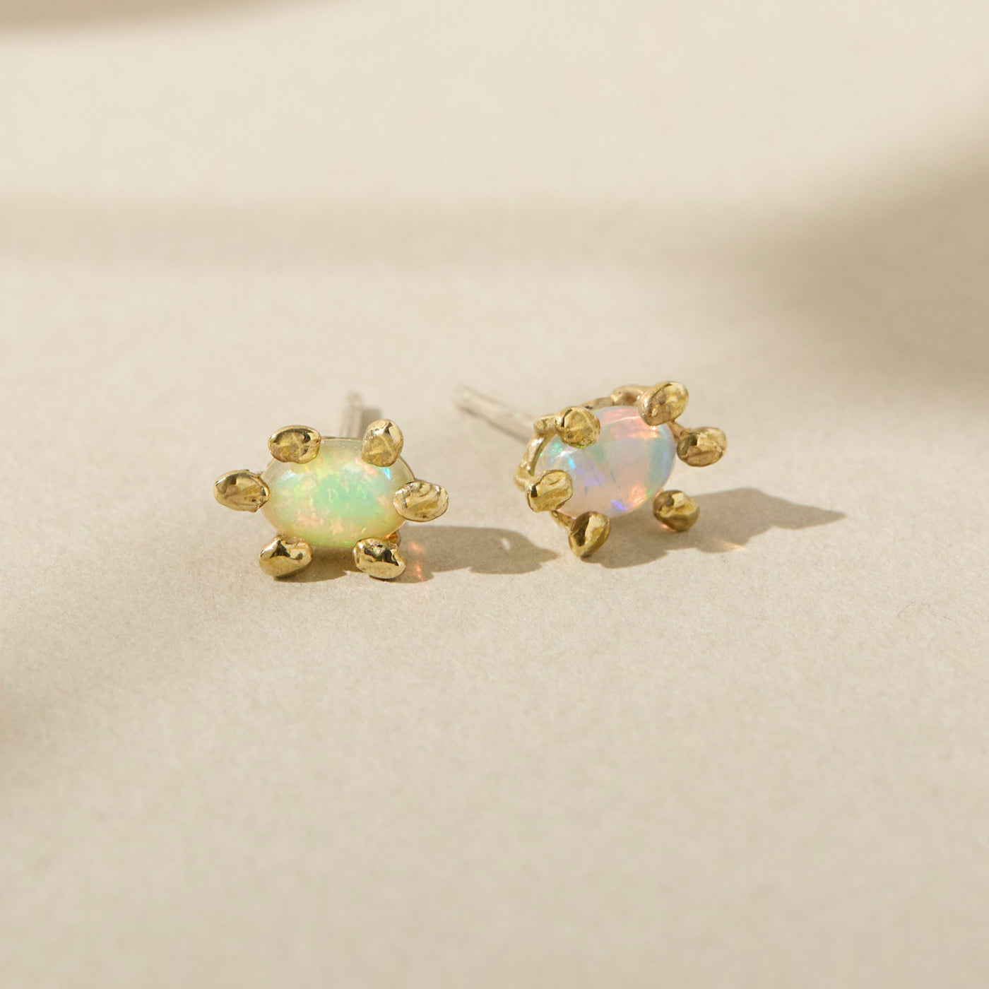 White Opal Studs