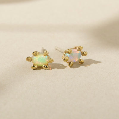 White Opal Studs