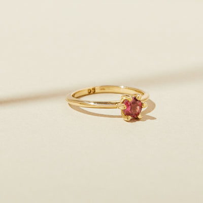 January Birthstone Ring with Raspberry Garnet