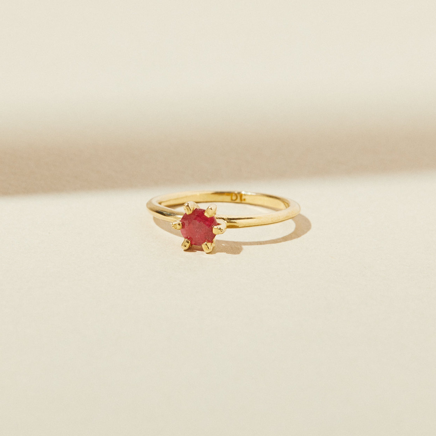 July Birthstone Ring with Ruby